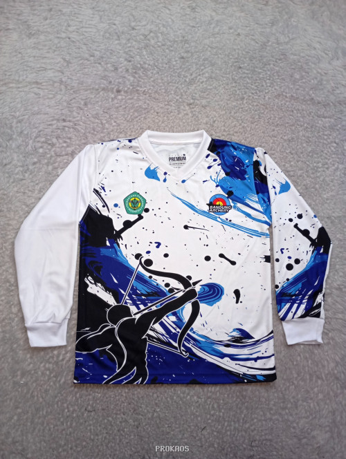 Jersey Archery Putih dengan Desain Abstrak dan Logo - Gambar 3