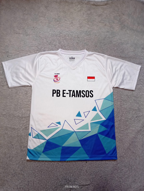 Jersey Badminton PB E-TAMSOS dengan Desain Geometris - Jersey Custom PROKAOS