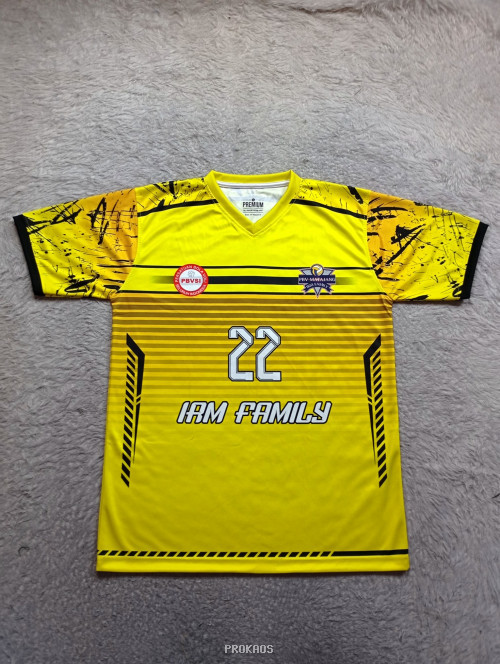 Jersey Bola Voli Kuning dengan Desain Sporty - Jersey Custom PROKAOS