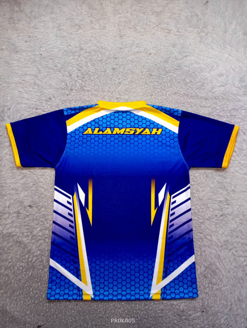 Jersey Gema Pencak Silat Remaja: Desain Dinamis Biru-Kuning - Gambar 2
