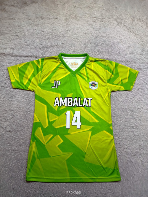 Jersey Hijau-Kuning 'Ambalat' dengan Desain Geometris - Jersey Custom PROKAOS
