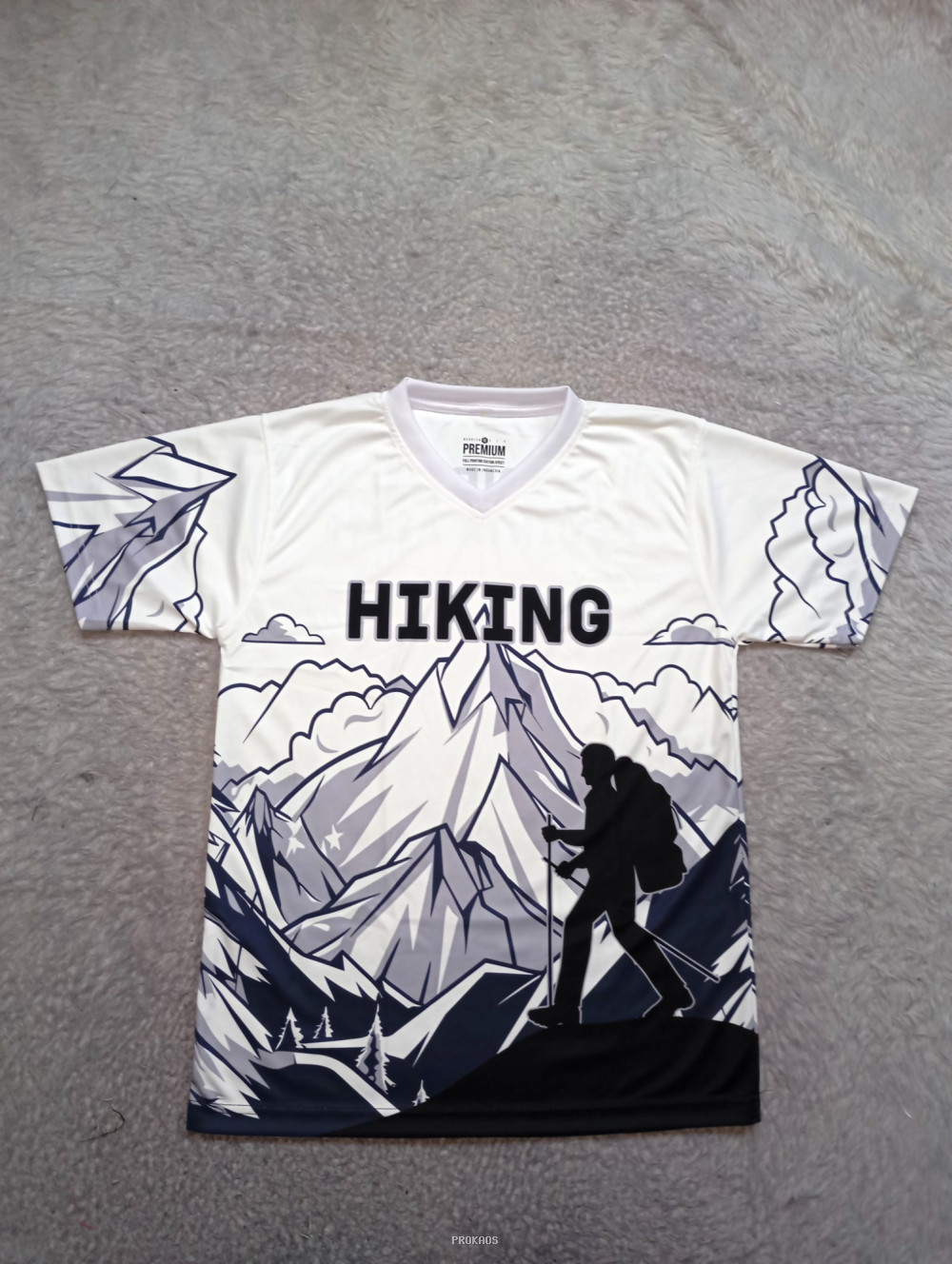 Jersey Hiking: Desain Gunung dan Pendaki Minimalis - Jersey Custom PROKAOS