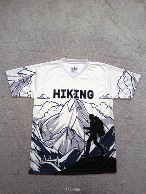 Jersey Hiking: Desain Gunung dan Pendaki Minimalis - Jersey Custom PROKAOS