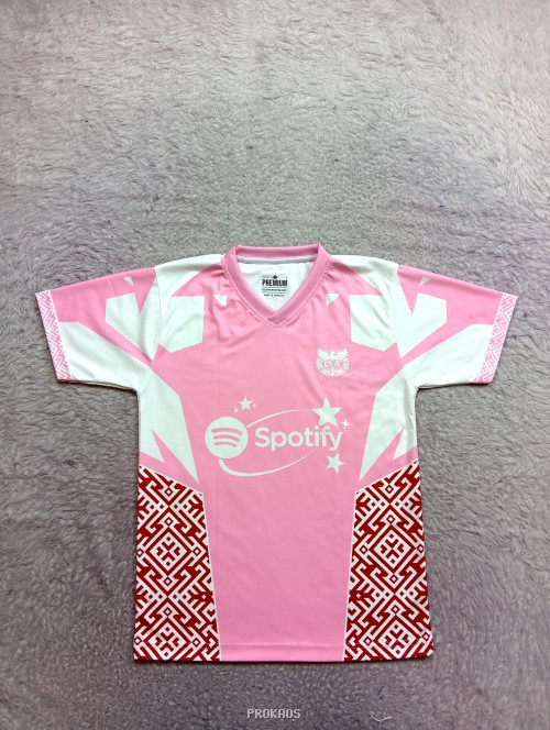 Jersey Kelas Pink Spotify: Desain Modern dengan Motif Etnik - Jersey Custom PROKAOS