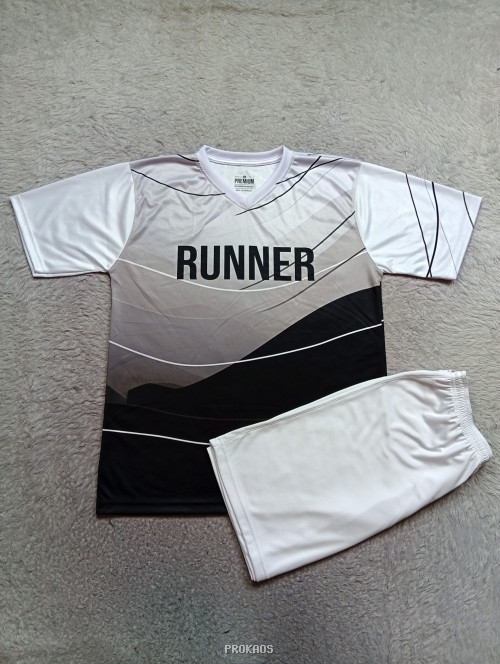Jersey Lari 'Runner' dengan Desain Gradasi Modern - Jersey Custom PROKAOS