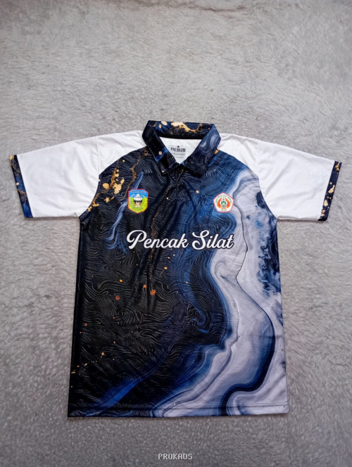 Jersey Pencak Silat: Desain Marmer Modern dengan Logo - Jersey Custom PROKAOS