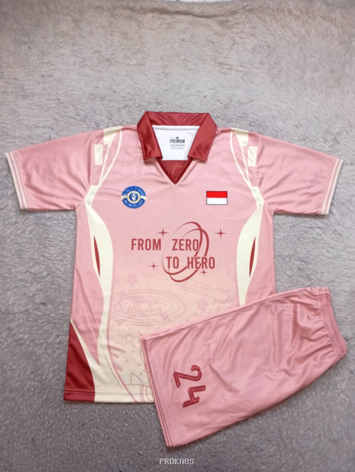 Jersey Pink 'From Zero to Hero' dengan Celana Nomor 24 - Jersey Custom PROKAOS