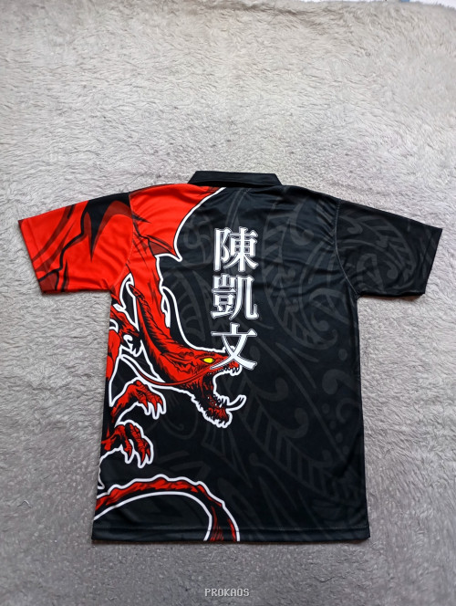 Jersey Polo Naga Merah Hitam: Kevin - Gambar 2