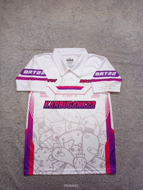 Jersey Polo Putih 'Karbugank22' dengan Desain Doodle - Jersey Custom PROKAOS