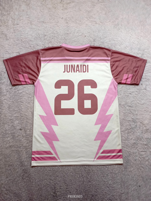 Jersey Putih-Pink SMANRU, Desain Petir & Logo Sekolah - Gambar 2