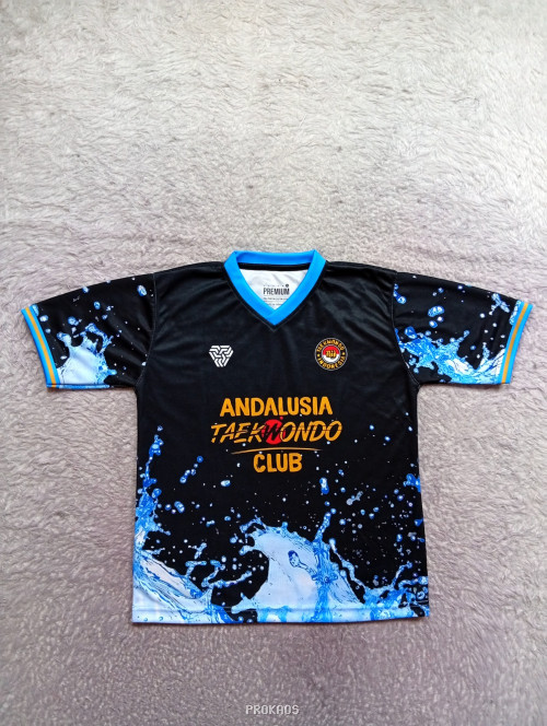 Jersey Taekwondo Andalusia Club: Hitam dengan Splash Air - Jersey Custom PROKAOS