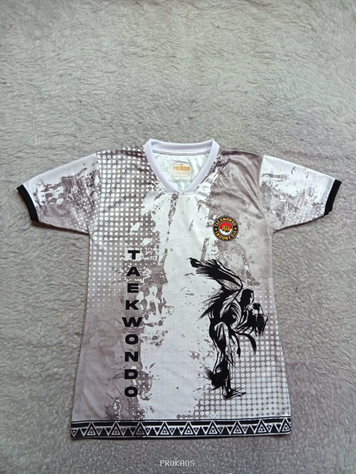 Jersey Taekwondo dengan Desain Abstrak dan Logo - Jersey Custom PROKAOS