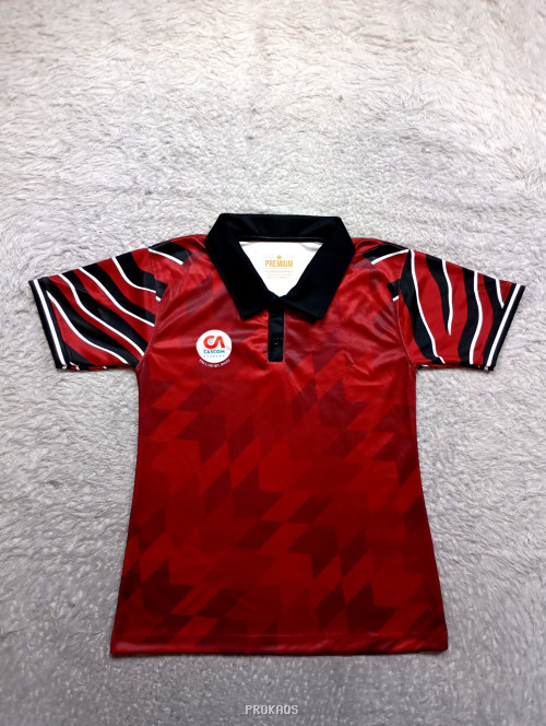 Polo Shirt Merah Premium dengan Desain Dinamis - Jersey Custom PROKAOS