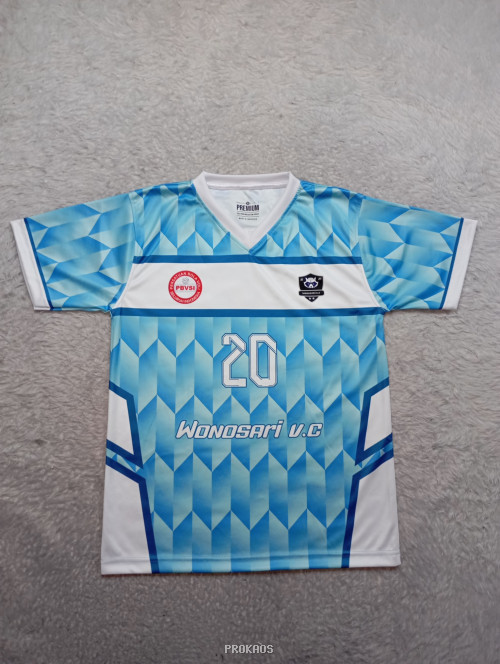 Jersey Bola Voli Wonosari V.C. Bermotif Geometris & Nomor 20 - Jersey Custom PROKAOS
