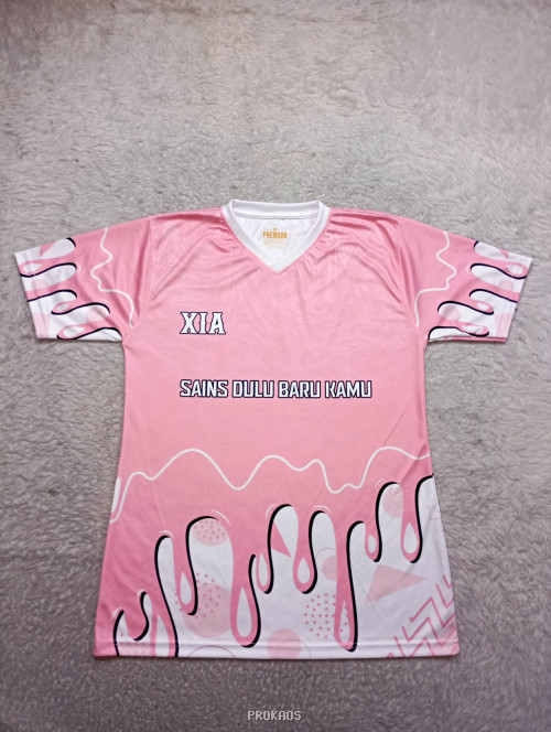 Jersey Kelas Desain Cairan Meleleh : Pink, Putih - Jersey Custom PROKAOS