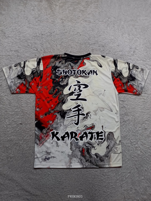 Jersey Putih Motif Marble dengan Logo FORKI dan Lemkari - Gambar 2