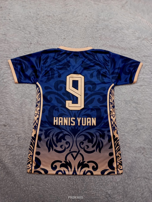 Jersey Voli Biru Navy dengan Motif Floral dan Nomor 9 - Gambar 2