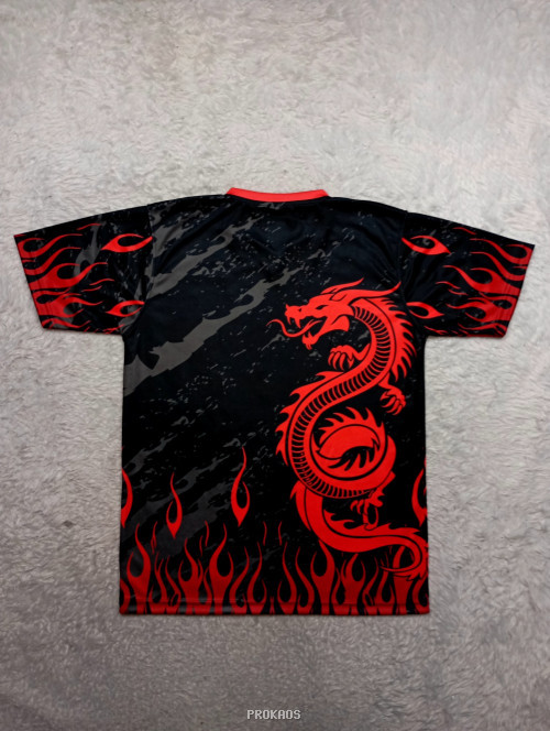 Jersey Voli Hitam Merah: Naga, Api, dan Pro Liga - Gambar 2