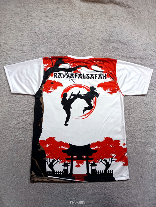 Jersey Karate-Do Putih dengan Desain Tema Jepang - Gambar 2