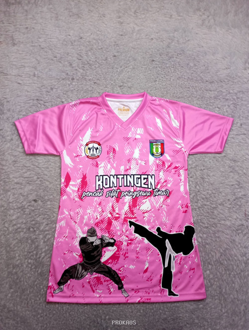 Jersey Kontingen Pencak Silat Pringsewu Timur: Warna Pink - Jersey Custom PROKAOS