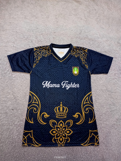 Jersey Mama Fighter: Kombinasi Biru Dongker dan Emas Elegan - Jersey Custom PROKAOS