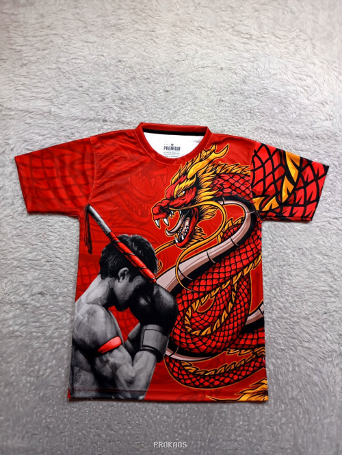 Jersey Muay Thai: Naga Merah & Petarung Gagah - Jersey Custom PROKAOS