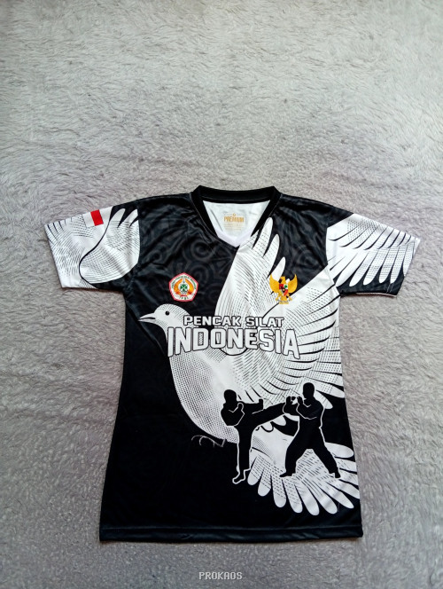 Jersey Pencak Silat Indonesia: Burung Garuda & Siluet Pesilat - Jersey Custom PROKAOS