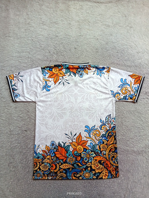 Jersey Putih Motif Bunga & Logo Indonesia - Gambar 2