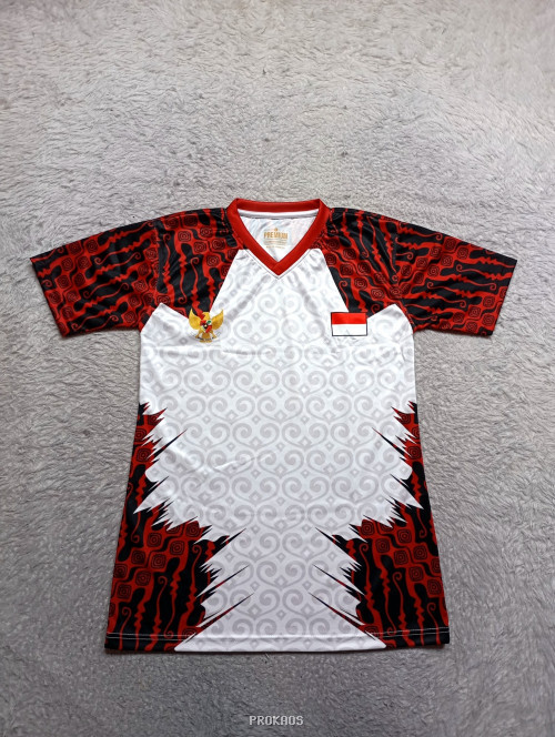 Jersey Batik Merah Putih dengan Lambang Garuda dan Bendera - Jersey Custom PROKAOS