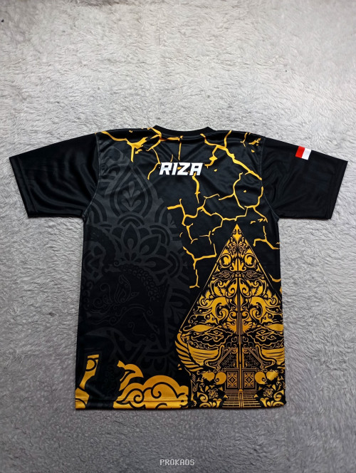 Jersey Hitam "Djiwo Bersatu" dengan Motif Wayang - Gambar 2