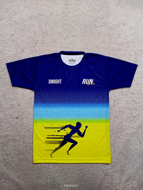 Jersey Lari Desain Dinamis dengan Warna Cerah - Jersey Custom PROKAOS