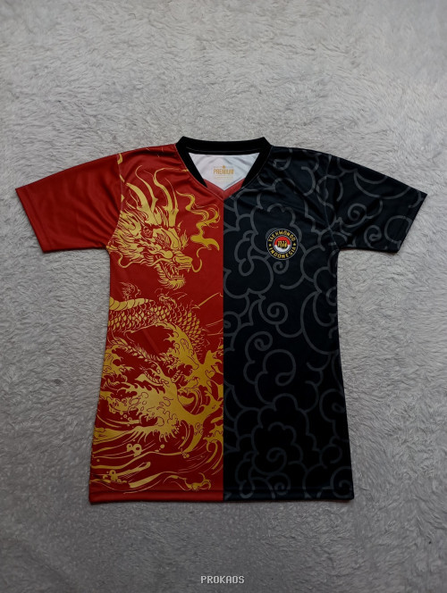 Jersey Taekwondo: Naga Emas & Pola Awan Modern - Jersey Custom PROKAOS