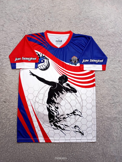 Jersey Voli 'Jum Bengkel' dengan Desain Atletik - Jersey Custom PROKAOS